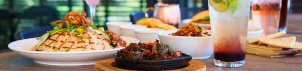 The Stable table of food and drinks