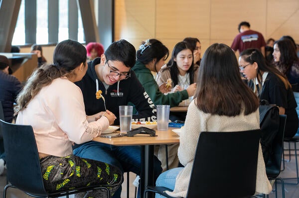 Students dining in Glasgow