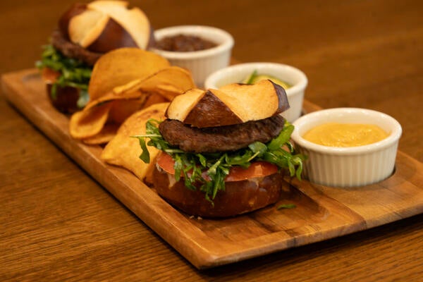 The Barn Waygu sliders and chips