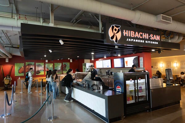 student ordering at Hibachi San