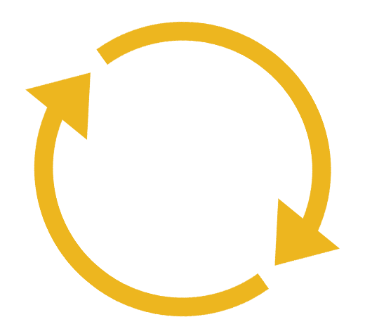 Two yellow arrows in a circle