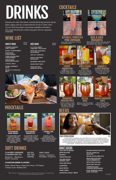 The Barn Patio Drink Menu