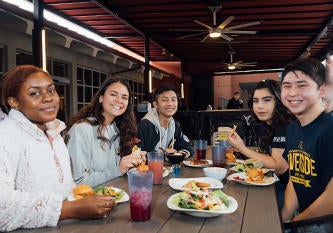 Student Dining on the Patio