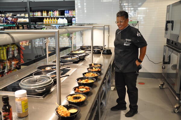 Chef Lanette Dickerson with Noods bowls