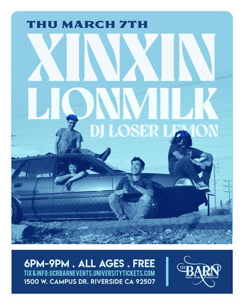 Thursday March 7 at the Barn Xinxin, Lionmilk, and DJ Loser Lemon. Free for all ages. 6 pm to 9 pm.