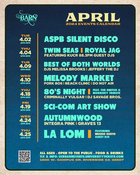 April Barn Events Calendar Dining Services April Barn Events Calendar Dining Services
