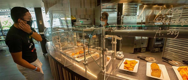 Student Choosing Meal at Glasgow