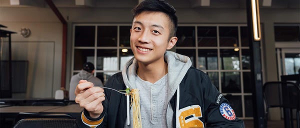 Student Enjoying Their Meal